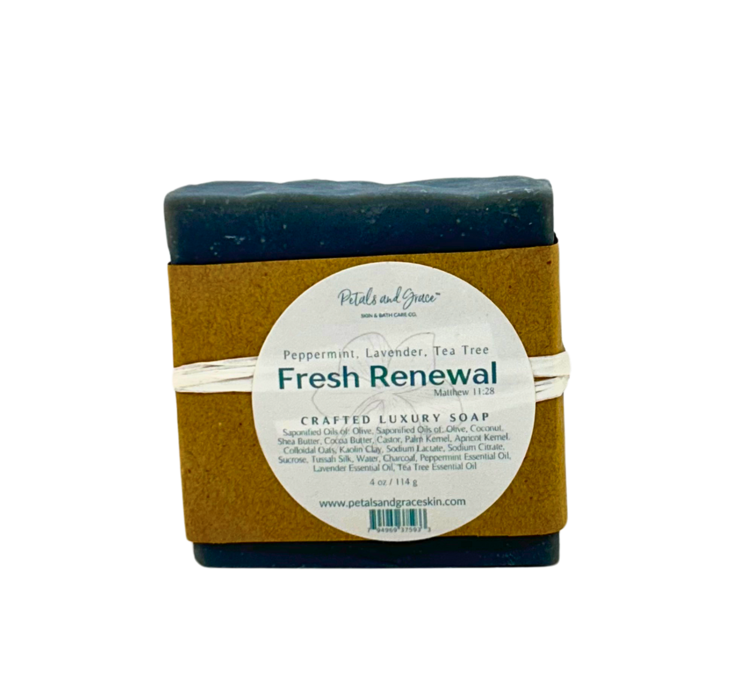 Fresh Renewal - Charcoal, Peppermint, Lavender, Tea Tree Handcrafted Natural Soap